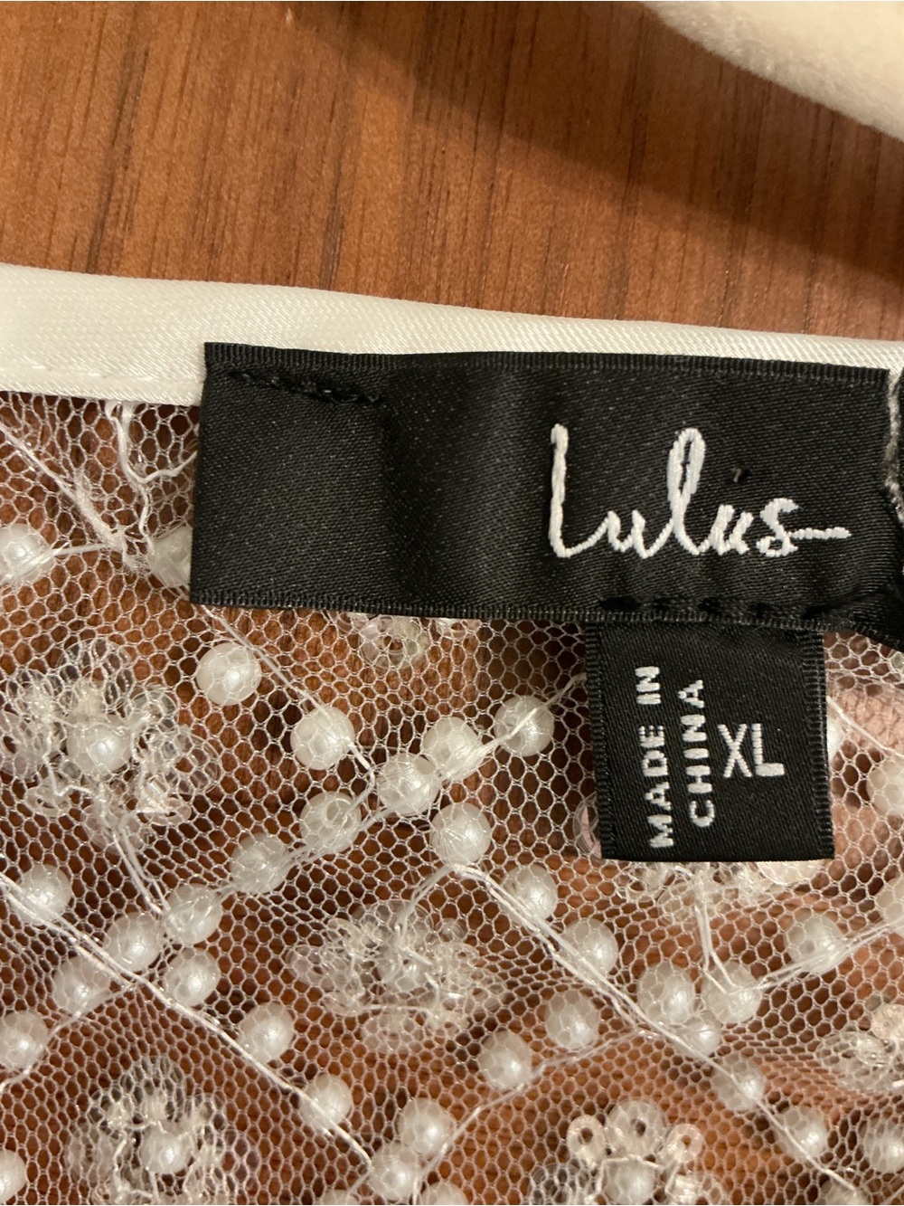 NWOT Lulu’s Glowing Charisma White Sequin Pearl Mesh Long Sleeve Mini Dress Chic - Picture 13 of 13